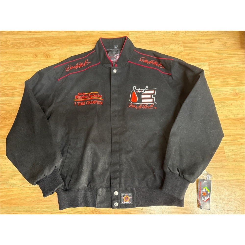 NASCAR Dale Earnhardt Sr Vintage NASCAR 7 Time Champion Jacket NWT JH Designs L